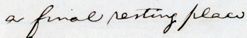 a final resting place