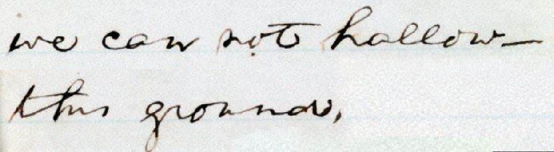 we cannot hallow this ground