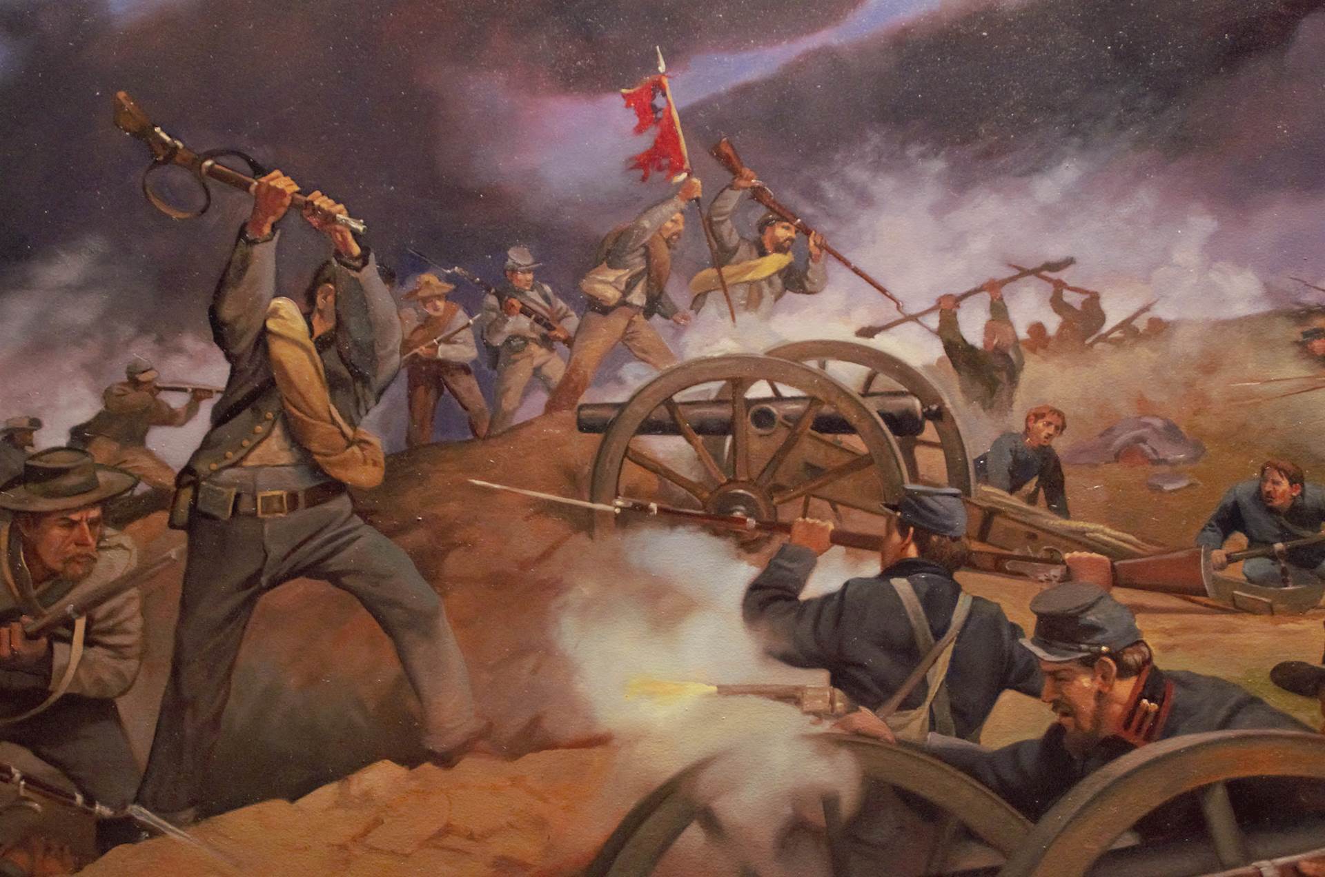 Fighting on Cemetery Hill at Gettysburg