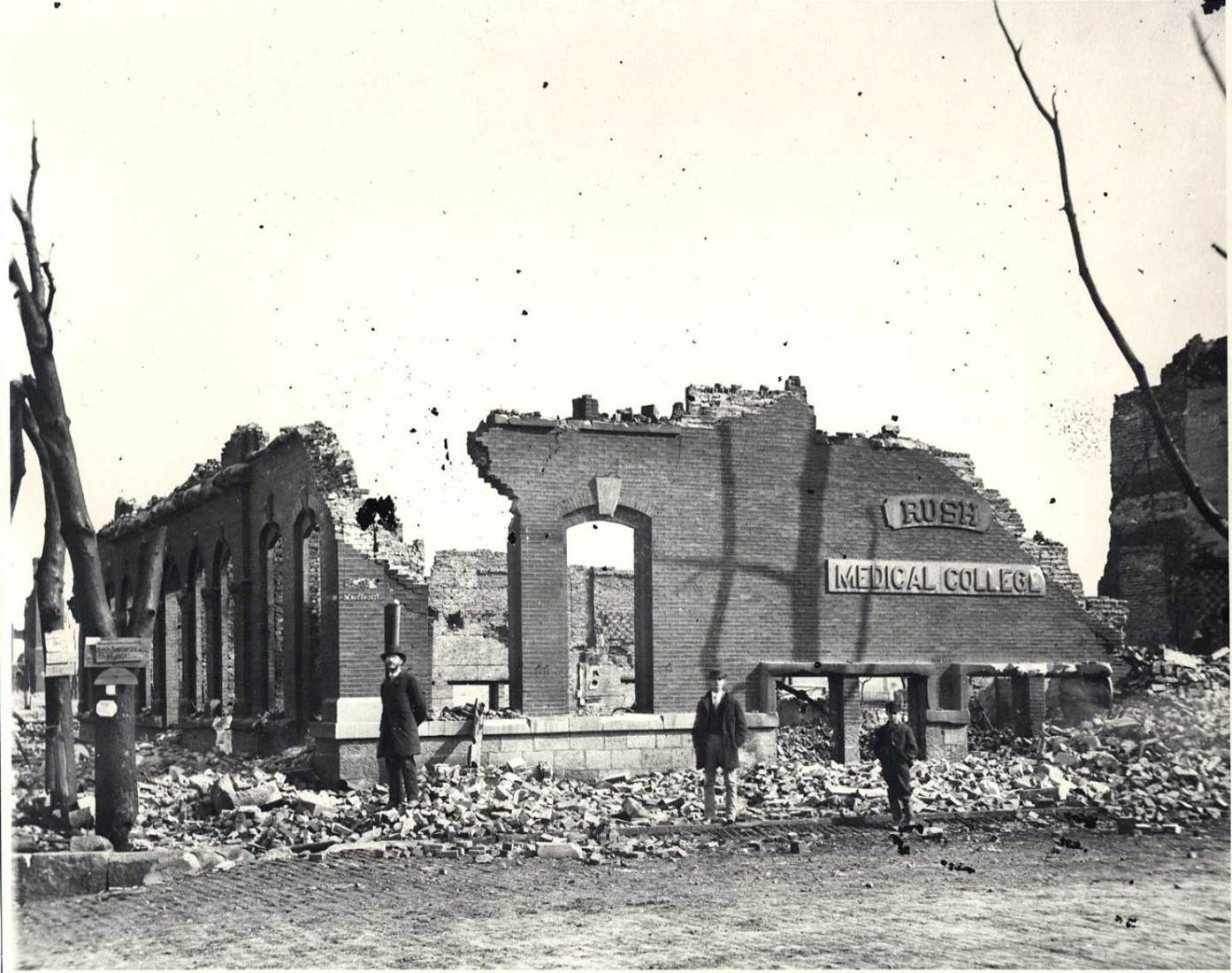 Rush Medical College building after the Great Chicago Fire