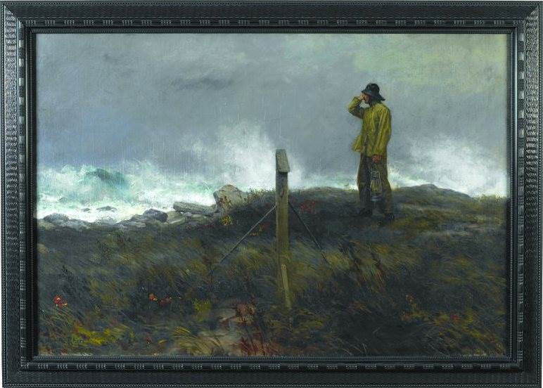 “Coastguardsman Walking His Beat” by Morgan Rhees, (Maine Maritime Museum /courtesy of Portland Press Herald)