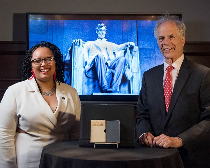 ALPLM Executive Director Christina Shutt with donor Ross Heller