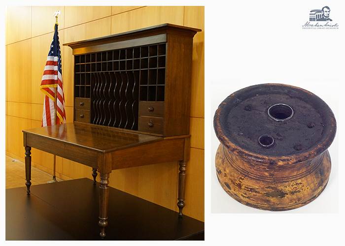The desk and inkwell Lincoln used to write the First Inaugural Address.